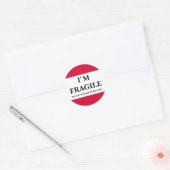 Rode Kwetsbare Label Ronde Sticker (Envelop)