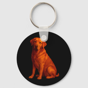 Rode Lab Moeder en Vader Labrador Hond Sleutelhanger