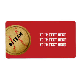 Rode  labels voor Stickers van het honkbalteam