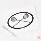 Rode Lacrosse Goalie Sticks Ovale Sticker (Envelop)