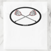 Rode Lacrosse Goalie Sticks Ovale Sticker (Tas)