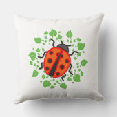 Rode ladybug kussen (Achterkant)