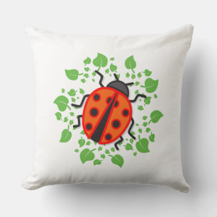 Rode ladybug kussen