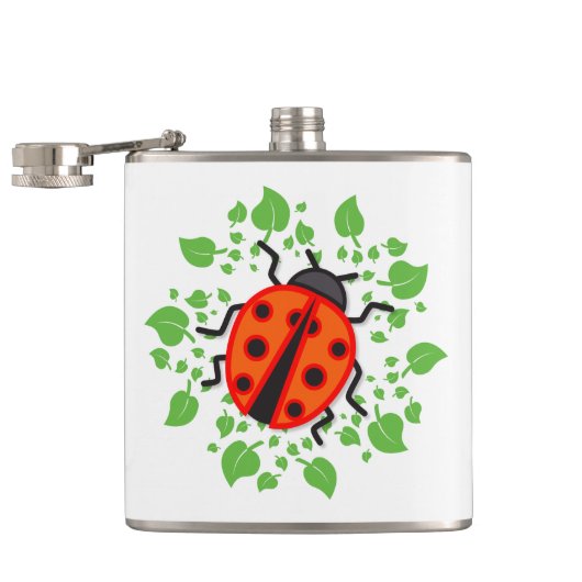 Rode ladybugs heupfles (Geopend)