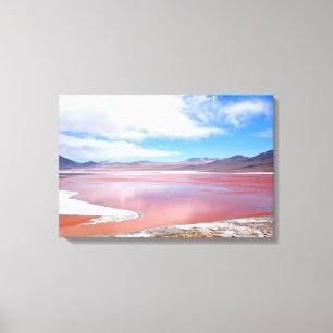 Rode lagune in Bolivia canvasafdruk Canvas Afdruk