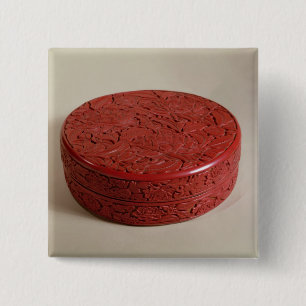 Rode lakdoos met pinda's, 1426-27 vierkante button 5,1 cm