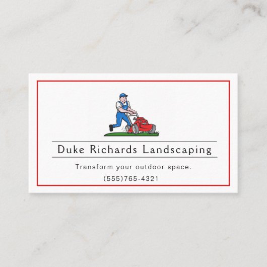 Rode Landscaping Yard grasmaaier Tuinservice Visitekaartje (Voorkant)