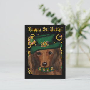 Rode Langharige Dachshond Briefkaart