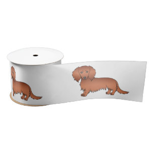 Rode Langharige Dachshund Schattige Cartoon Honden Lint