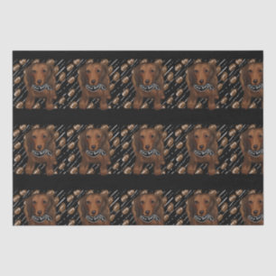 Rode langharige Doxies Tissuepapier