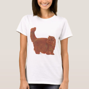 Rode Langharige Perzische Kat T-shirt