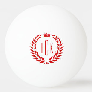 Rode lauwerkrans aangepaste monogram pingpongballen