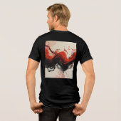 Rode lava Tri-Blend shirt (Achterkant volledig)