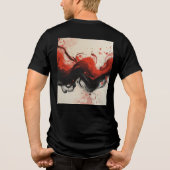 Rode lava Tri-Blend shirt (Achterkant)