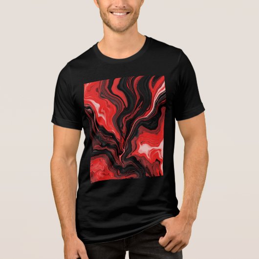 Rode lava Tri-Blend shirt (Voorkant)