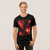 Rode lava Tri-Blend shirt (Voorkant volledig)