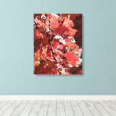 RODE LEAVES CANVAS AFDRUK (Insitu (Houten vloer))