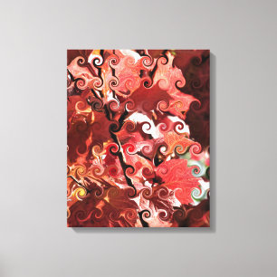 RODE LEAVES CANVAS AFDRUK