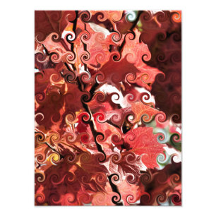 RODE LEAVES FOTO AFDRUK