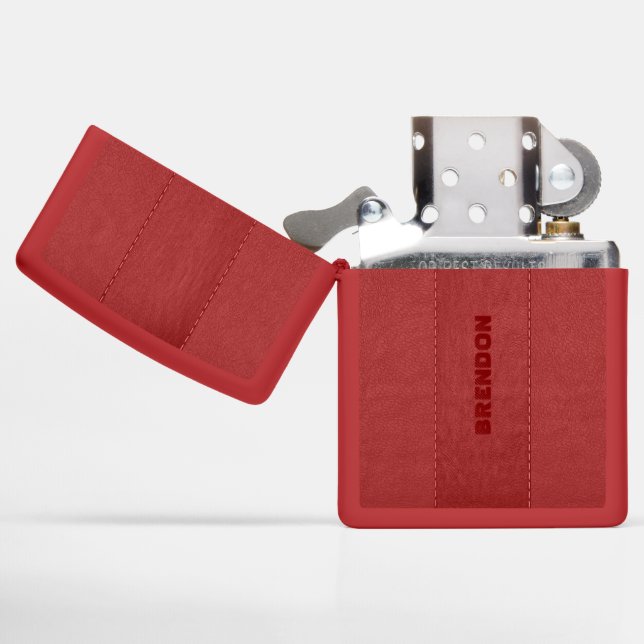 Rode  lederen textuur hechtingen effecten (Geopend)