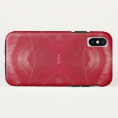 Rode leerlook Case-Mate iPhone case (Achterkant (horizontaal))