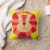 Rode leeuw op het Sierkussen van de gele pokadot (Deken)