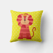 Rode leeuw op het Sierkussen van de gele pokadot (Achterkant)