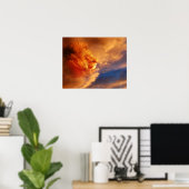 Rode leeuwen in zonnewolken poster (Thuiskantoor)