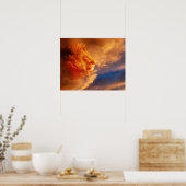 Rode leeuwen in zonnewolken poster (Keuken)