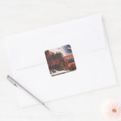 Rode Leger Vierkante Sticker (Envelop)