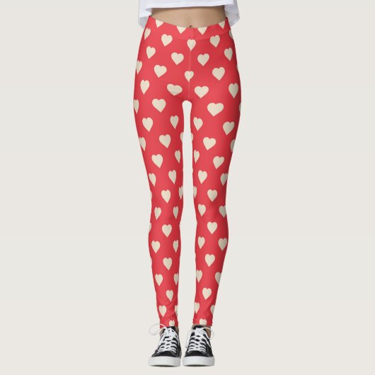 Rode leggings/Valentijnsdag leggings (Voorkant)