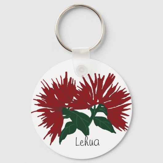 Rode lehua-bloemenketting sleutelhanger (Voorkant)