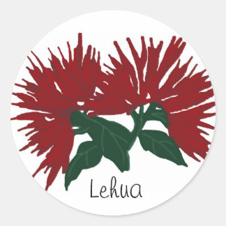 Rode Lehua Flower stickers