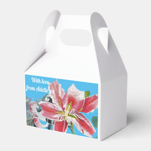 Rode lelie bloem theekrans taart favoriet dozen bedankdoosjes