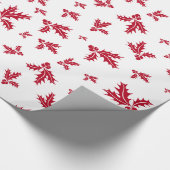 Rode lente van Holly Berries & bladeren Cadeaupapier (Hoek)