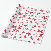 Rode lente van Holly Berries & bladeren Cadeaupapier (Uitgerold)