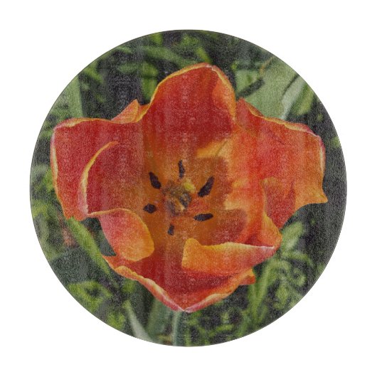 rode lentebloem snijplank (Voorkant)