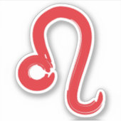 Rode LEO Sterrenbeeld Juli Augustus Verjaardag Ast Sticker (Voorkant)