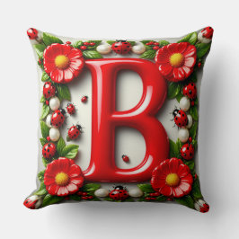 🐞 Rode Letter B Naambord Lieveheersbeestjes Klapr Kussen