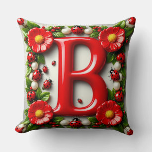 🐞 Rode Letter B Naambord Lieveheersbeestjes Klapr Kussen