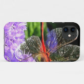 Rode libel op Violet Purple Flowers Case-Mate iPhone Case (Achterkant (horizontaal))