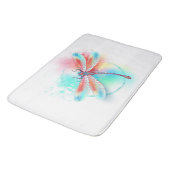 Rode libel op waterverf achtergrond badmat (Gekanteld)