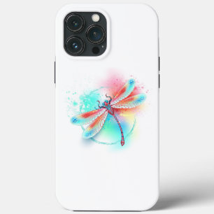 Rode libel op waterverf achtergrond iPhone 13 pro max hoesje