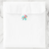 Rode libel op waterverf achtergrond driehoek sticker (Tas)