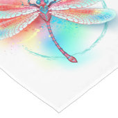 Rode libel op waterverf achtergrond lange tafelloper (Hoek)