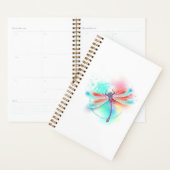 Rode libel op waterverf achtergrond planner (Display)
