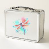 Rode libellen op waterverf achtergrond (Achterkant)