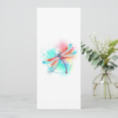 Rode libellen op waterverf achtergrond aankondiging (Staand voorkant)