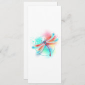 Rode libellen op waterverf achtergrond aankondiging (Voorkant / Achterkant)