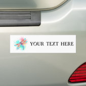 Rode libellen op waterverf achtergrond bumpersticker (Op auto)